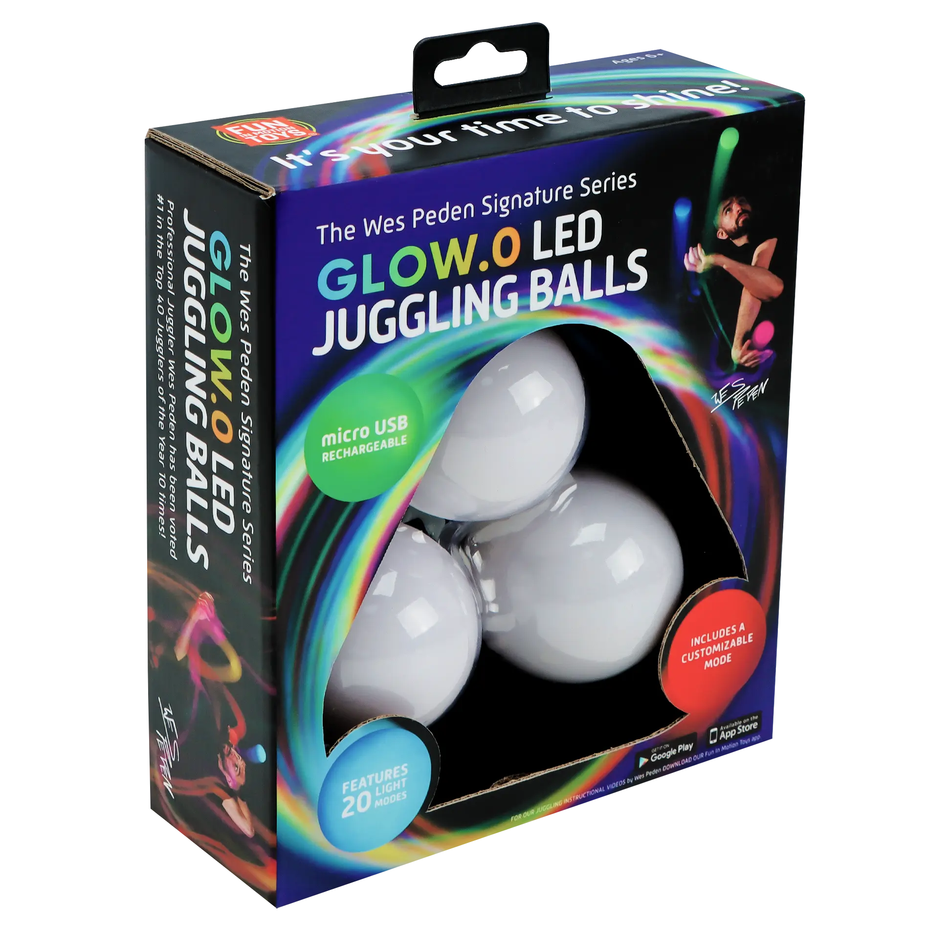 Wes Peden Glow.0 Juggling Balls - Desk Fun