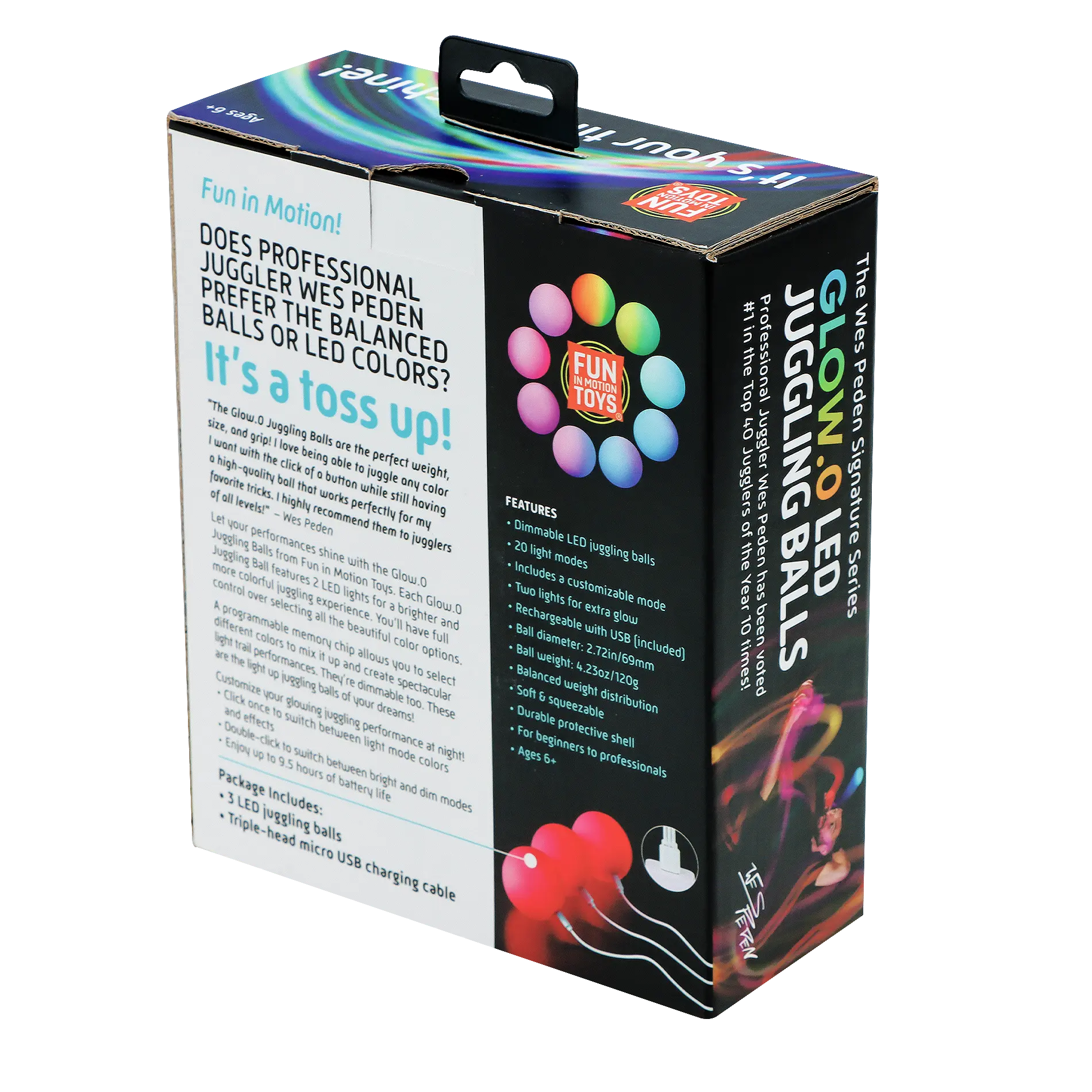 Wes Peden Glow.0 Juggling Balls - Night Motion
